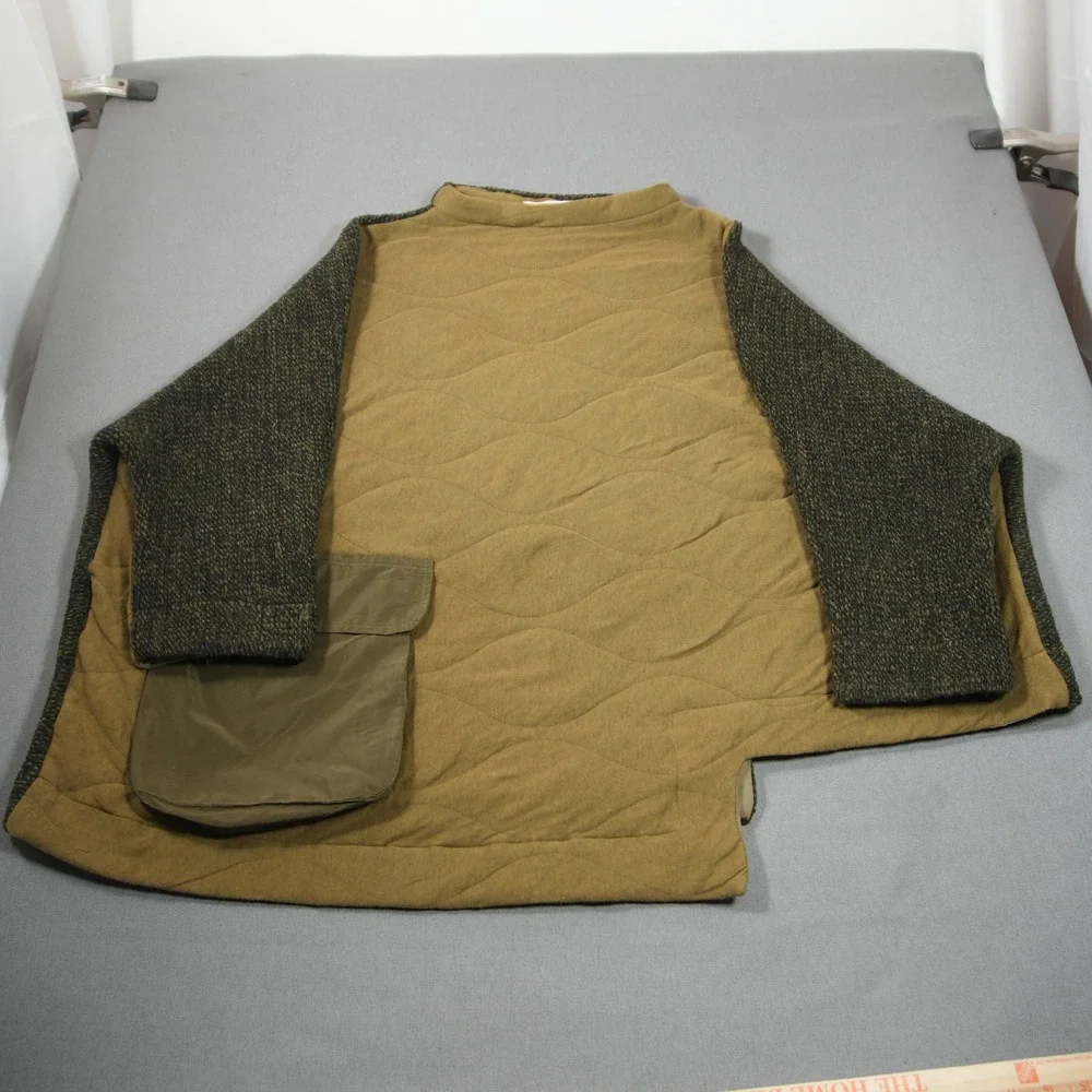 Alembika Urban Quilted Wool Blend Oversized Pocket Women Pullover M Asymmetric